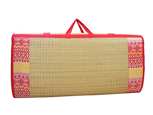 Home Tex Life Kora Grass Cushion Sleep Healthy, Easy Portable and Folding Mat (Deep West,6 X 6.5 Ft,18 Mm Thickness)