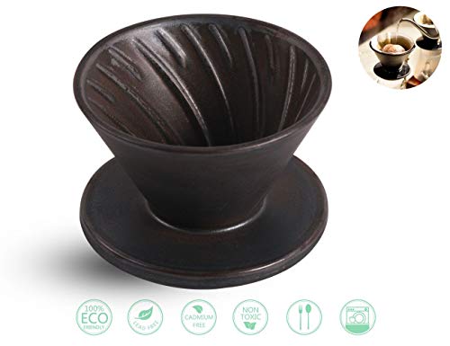 Globe Faith Eco-friendly Ceramic Pour Over Coffee Clever Dripper, Retro Pour-over Coffee Maker