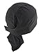 Solid Black Deluxe No Tie Rip Stop Skull Cap Du Rag Bandana