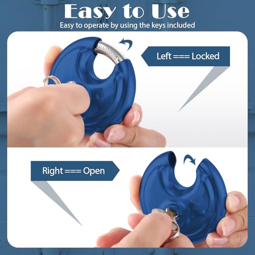 Image of Chumia 16 Pack Padlocks Keyed Alike, Stainless Steel 2-3 /4 Wide, 3 /8 Shackle Disc Locks for Outdoor, Storage Units, Garages, Gym Lockers(Blue)
