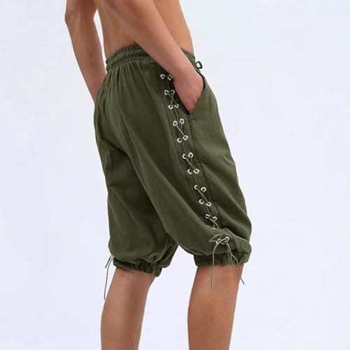 Pantalones cortos de pirata de vikingos medievales para disfraz renacentista colonial hombre 7