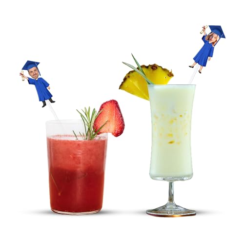Pitillo personalizado con foto para graduación 7.5 pulgadas miniatura 1