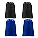 Produktbild Meowoo Wäschesack Wäschebeutel Reise Groß Faltbarer Kordelzug Aufbewahrungstasche Schmutzige Kleidertasche, Maximal 10kg und 120L(2 Blau+2 Schwarz)