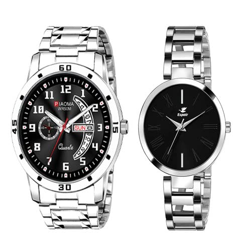 Espoir Watch Combo Men & Women in Classic Looks (Black-Black) (B0BXKZJ8JG) Amazon Price History, Amazon Price Tracker