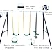 4 Seat Metal Swing Set with Glider, Kids Swing, Outdoor Swing, Kids Outdoor Toys, Playground Equipment, Suitable for Children 3-8 Years Old