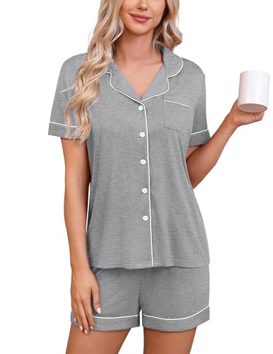 Image of HNG Pajama Sets for Women 2 Piece PJ Sets Short Sleeve Lounge Set Fashion Sleepwear XS-3XL