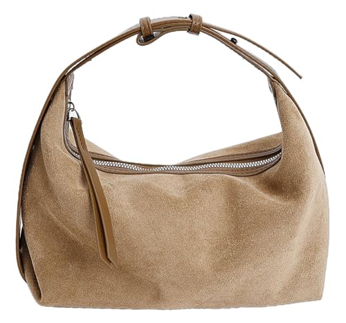 Slouchy Suede Hobo Bags Women Cute Underarm Shoulder Bag Crescent Crossbody Purses Satchels Travel Tote Handbag 2025