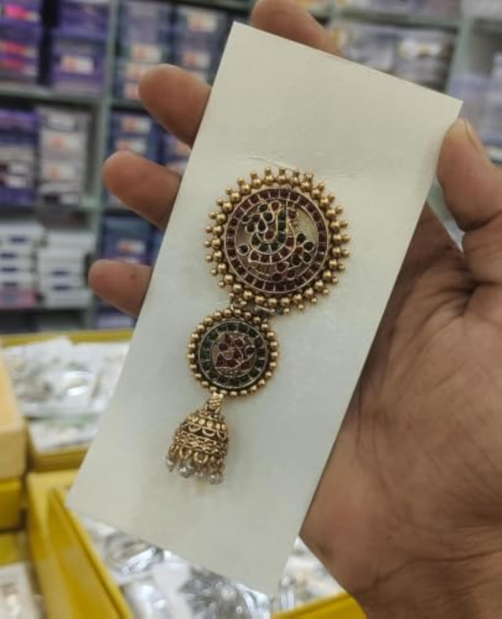 KGR Splash Peacock Neck Design Beads Hangings for Hair