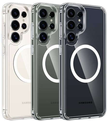 Image of FNTCASE for Samsung Galaxy S23-Ultra Case: Clear Magnetic Phone Cases Compatible with Magsafe Slim Anti Yellowing Rugged Protective Transparent Cell Phone Cover (A-Clear)