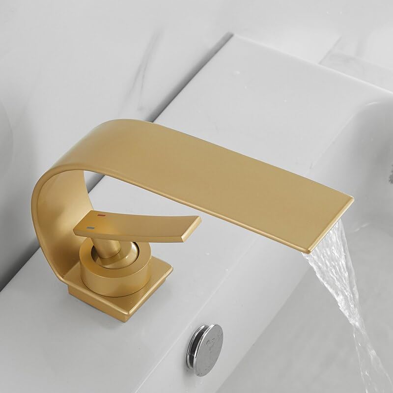 Robinets de lavage eau froide en laiton blanc avec bec cascade moderne LWX