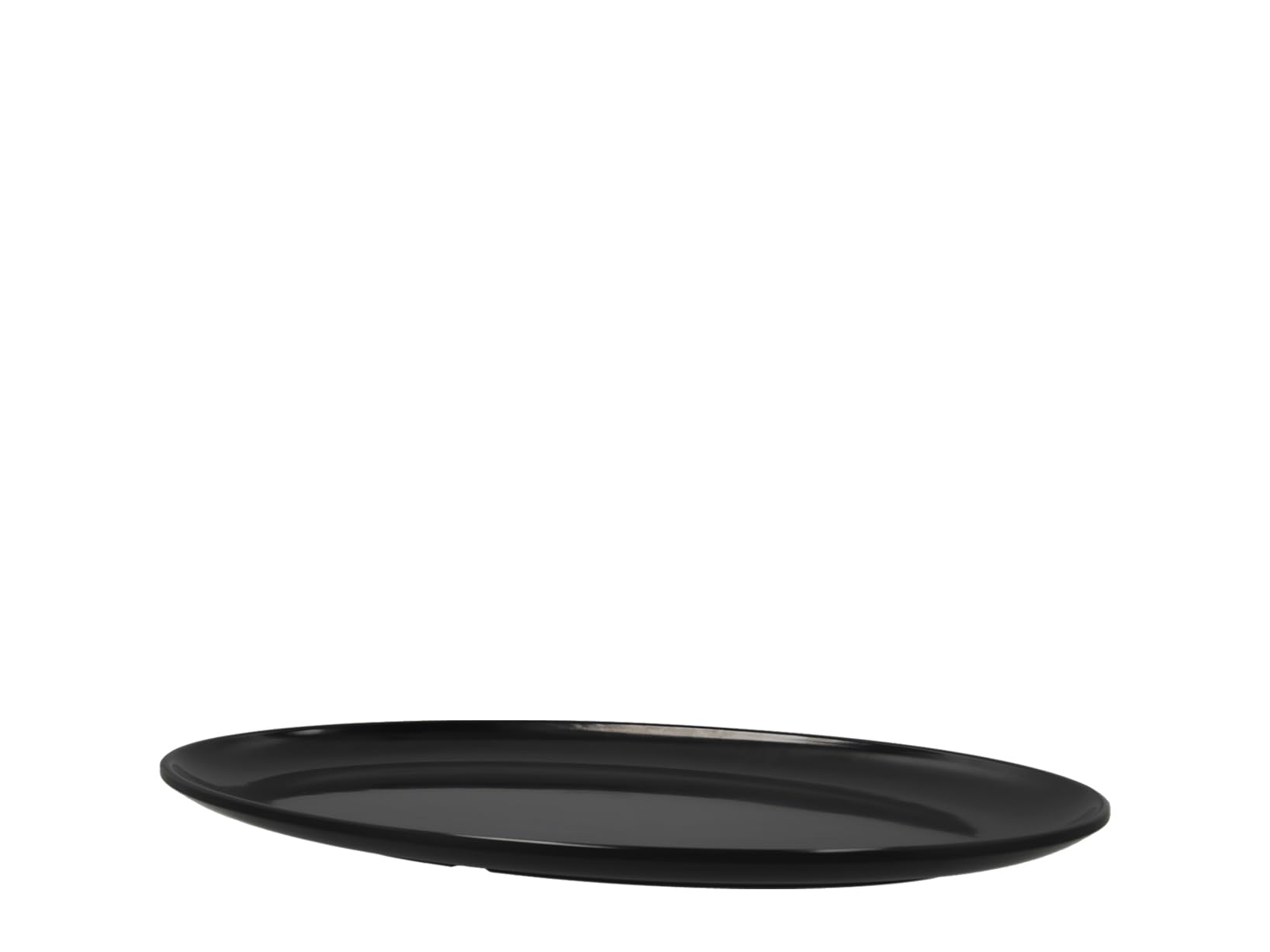 H&H Piatto ovale in melamina nera dimensioni 43 x 30.5 x 3 cm