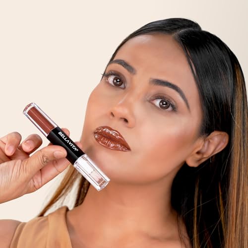 Image of Bella Vita Two Good Liquid Lipstick & Gloss Duo | 2-in-1 Matte & Glossy Finish | Long-Lasting, Smudge-Proof | Enriched with Jojoba Oil & Vitamin E | BellamoodTech | Clean Beauty | Two Classy | 4ml (Two Classy)