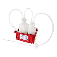 Vista 1 de Foxx Life Sciences Vactrap Vactrap Vactrap de laboratorio, botella de vacío de 2L + 1L, HDPE, Versallet de 2.087 in con dos HB de 1/4 pulgadas
