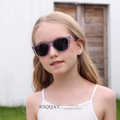 Image of Kids Polarized Sunglasses for Girls Boys UV400 Protection Classic Fashion sun Glasses Lightweight Material Age 3-10