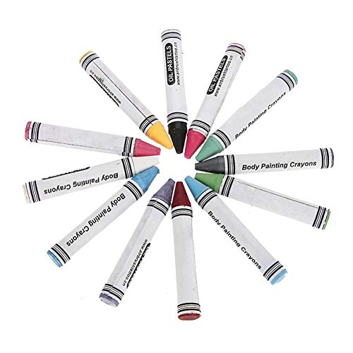 Lápis de cera pintados no corpo, Lápis de cor para o corpo das crianças Vestido de 12 cores Camuflag