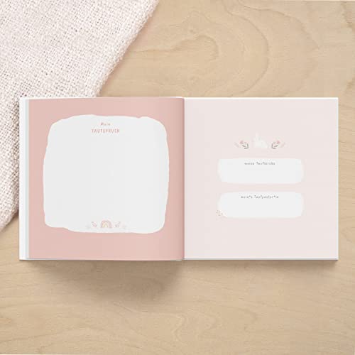 mintkind® Gastenboek Meine Doop Bloemen I voor jongens en meisjes | Doopboek, doopalbum, herinneringsboek I 96 pagina's voor felicitaties, foto's en meer, gastenboek doop gastboek - Image 5