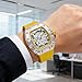 Gosasa Fashion Watches for Men Hollowed Men Watch Tonneau Transparent Business Watches Silicone Strap Date Quartz Waterproof Trend Male Wristwatch