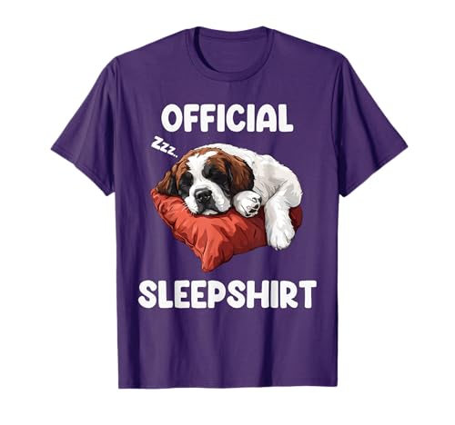Official Saint Bernard Sleepshirt Cute Dog Lover Sleepwear T-Shirt