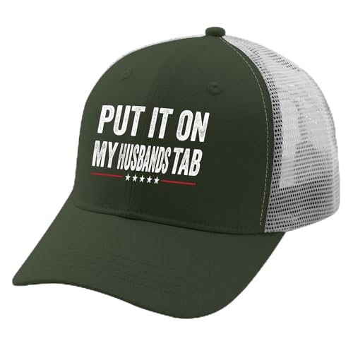 Put It On My Husbands Tab Hat for Womens Cute Running Hat Mens Army Green Caps Funny Unique Gifts for Chefs
