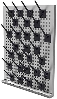 FSYD Stainless Steel 27 Pegs Lab Glassware Drying Rack, 304 Stainless Steel Board, Wall-Mount Laboratory Drying Draining Racks, Detachable Pegs for Laboratory Utensils (Black)