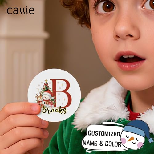 Image of Personalized Christmas Stickers - Custom Name Waterproof Christmas Gift Tags for Gift Box Xmas Holiday Decorations Party Favors - 30 Stickers (Snowman)