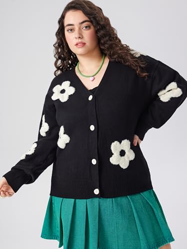 Image of CIDER Womens Cardigan V Neck Floral Cardigan for Women Knit Button Down 2024 Fall