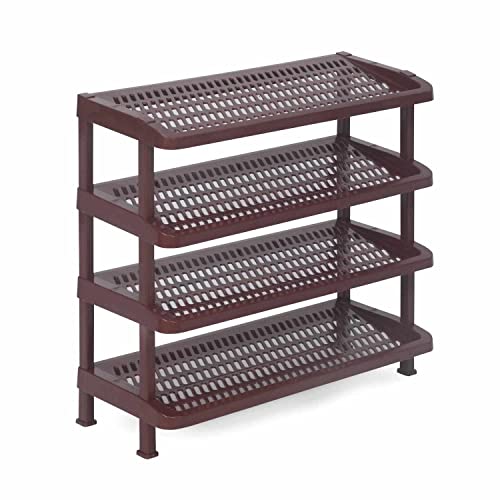 Nilkamal MULRACK4 Multipurpose Plastic Rack | 4 Shelves |Book Shelve | Shoes Storage Rack | for Home Shoe Stand