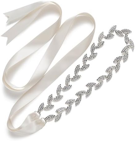 SWEETV Rhinestone Bridal Belt Bridesmaid Sash Crystal Headband Wedding Belt Women Dress Accessories