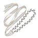 SWEETV Rhinestone Leaf Bridal Belt Thin Crystal Wedding Belt Bridesmaid Sash for Dress & Gown, Ivory