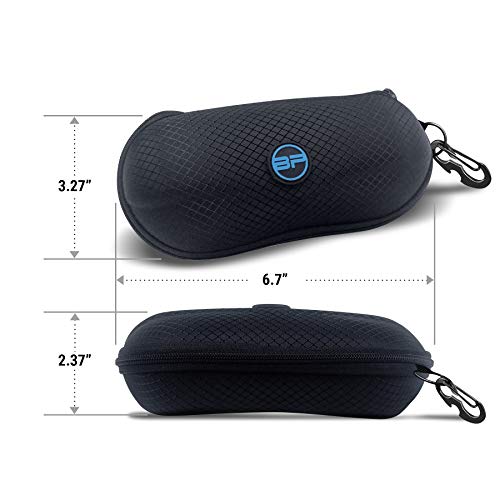 BLUPOND Sunglasses Case Semi Hard EVA Shell with Metal Hanging Hook Belt Clip Sun Glasses Storage
