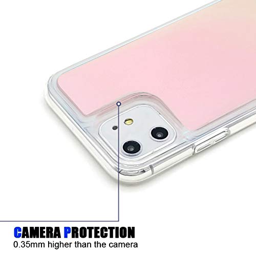 Vensen Liquid Fluorescent Case For Iphone 12 Mini 5.4 Inch Soft Tpu Luxury Glow In The Darkness Noctiluncen Luminous Neon Sand Phone Case (Iphone 12 Mini, Pink) #TOP1