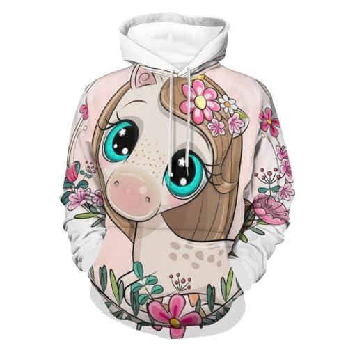 Sweats à capuche licorne rose UMENG pull manche longue pour homme femme