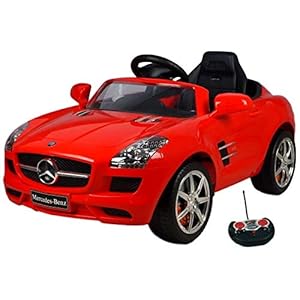 Eco Toys Mercedes SLS Rood Elektrische Kinderauto met Afstandsbediening, MP3 muziek, Koplampen, Claxon