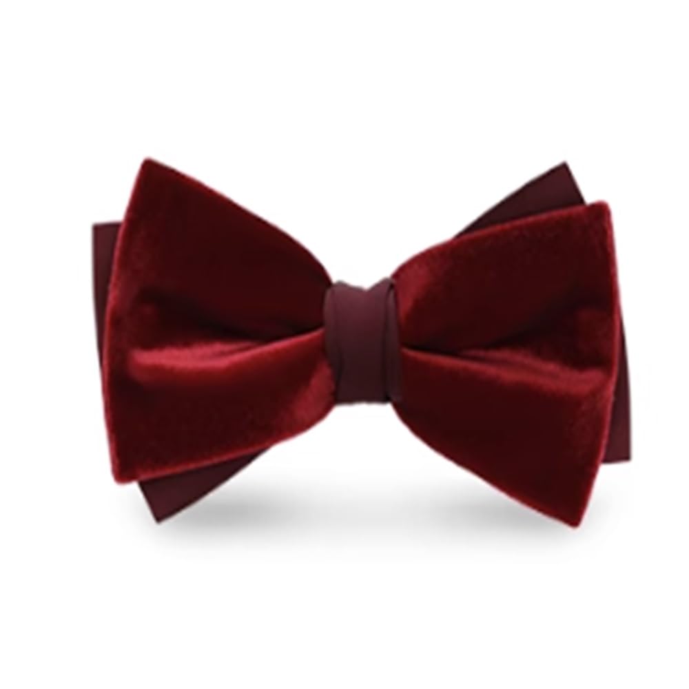 Pajaritas para Fiesta De Boda Pajarita de Terciopelo for Hombre, Camisa, Pajarita (Color : Red, Size : 12x7cm)