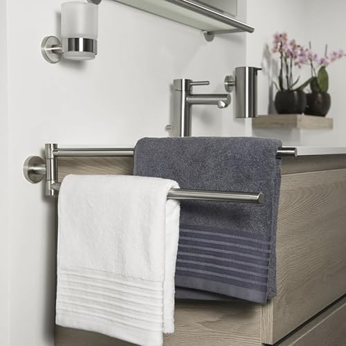 Porte-serviette à 2 barres Tiger Boston en acier inoxydable brossé