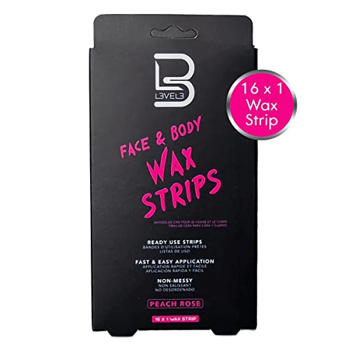 Level 3 Face & Body Wax Strips - Peach Rose - Pre-Waxed Hair Removal Strips #TOP6