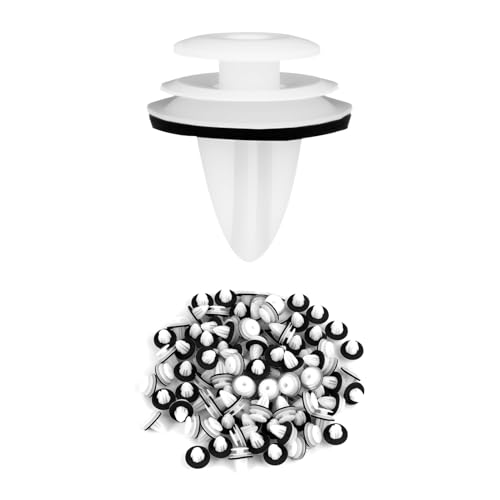 100 PCS Clip de Fixation de Voiture, Rivets en Plastique Résistants pour Carrosserie, Garniture, Portières, Pare-Chocs, Panneaux, Attaches Auto avec Tampons...