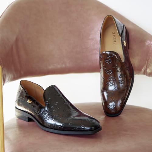 Image of JITAI Men's Dress Shoes - Casual Rubber & Leather Loafers for Men - Fashion Business Formal Wear