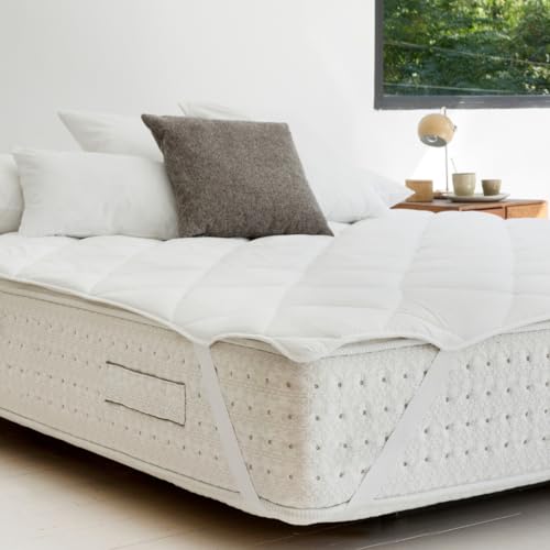 NATURALS Topper Cubrecolchón Cama 105 (105x190/200 cm) - Acolchado 400 gr, Suavidad y Comodidad Extra, Protector de Colchón Transpirable y Lavable - Sobrecolchón Ajustable 4 Esquinas