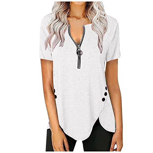 Women's Tops Casual Women Summer Printing Short Sleeve Shirt Casual Tunic Tops Blouse Shirts for Women V Neck T Shirts for Women Formal Shirts for Women Shirts for Women White Tops for Women