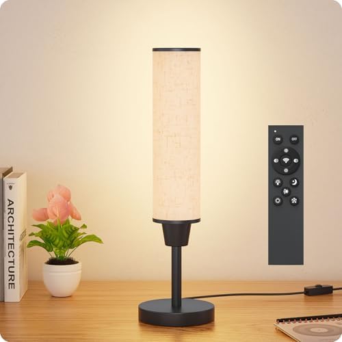 Nukanu Candeeiro de mesa com controle remoto, lâmpadas de cabecei...