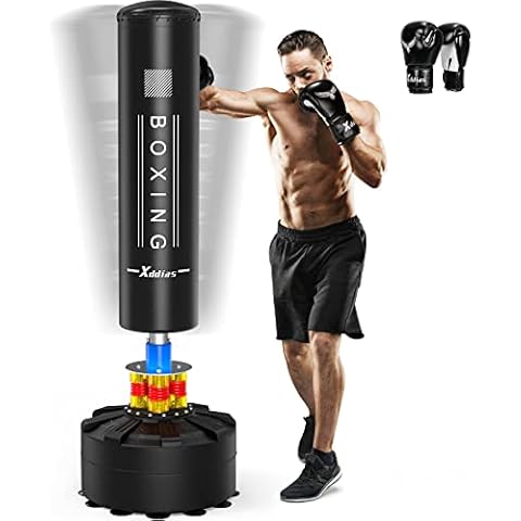 XDDIAS Punching Bag with Stand, 70'' Freestanding Punching Bag for Adult, Heavy Boxing Bag with Suction Cup Base Kickboxing Bag for MMA Muay Thai Fitness Cover