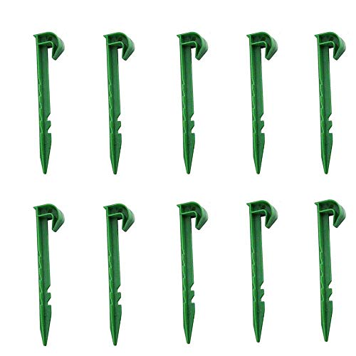 Jeffergrill 10pcs Serre Support Insecte Proof Net Fixation Pegs Piles en Plastique Fixe Accessoires Jardin Sécurisation Pegs Jardin Crochets Netting Cover