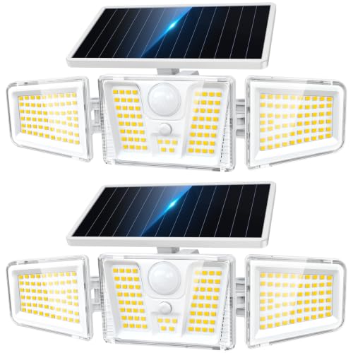KOOPER Solar Flood Lights 210 LED Motion Sensor Outdoor Waterproof 3 Heads 300 Wide Angle - image 1