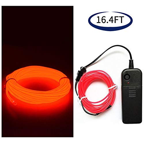 FAVOLCANO EL Wire 16.4ft/5M Glow Neon Lights Kit Portable Battery Operated for DIY