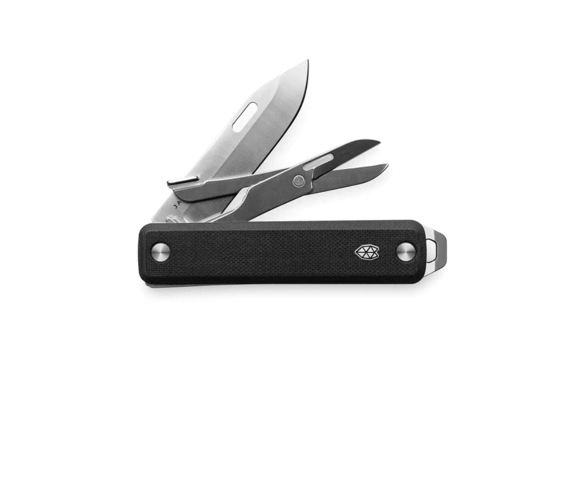 The James Brand Ellis Taschenmesser – Multitool Mit Schere & Wellenschliff, Sandvik-Stahl, Green-Black