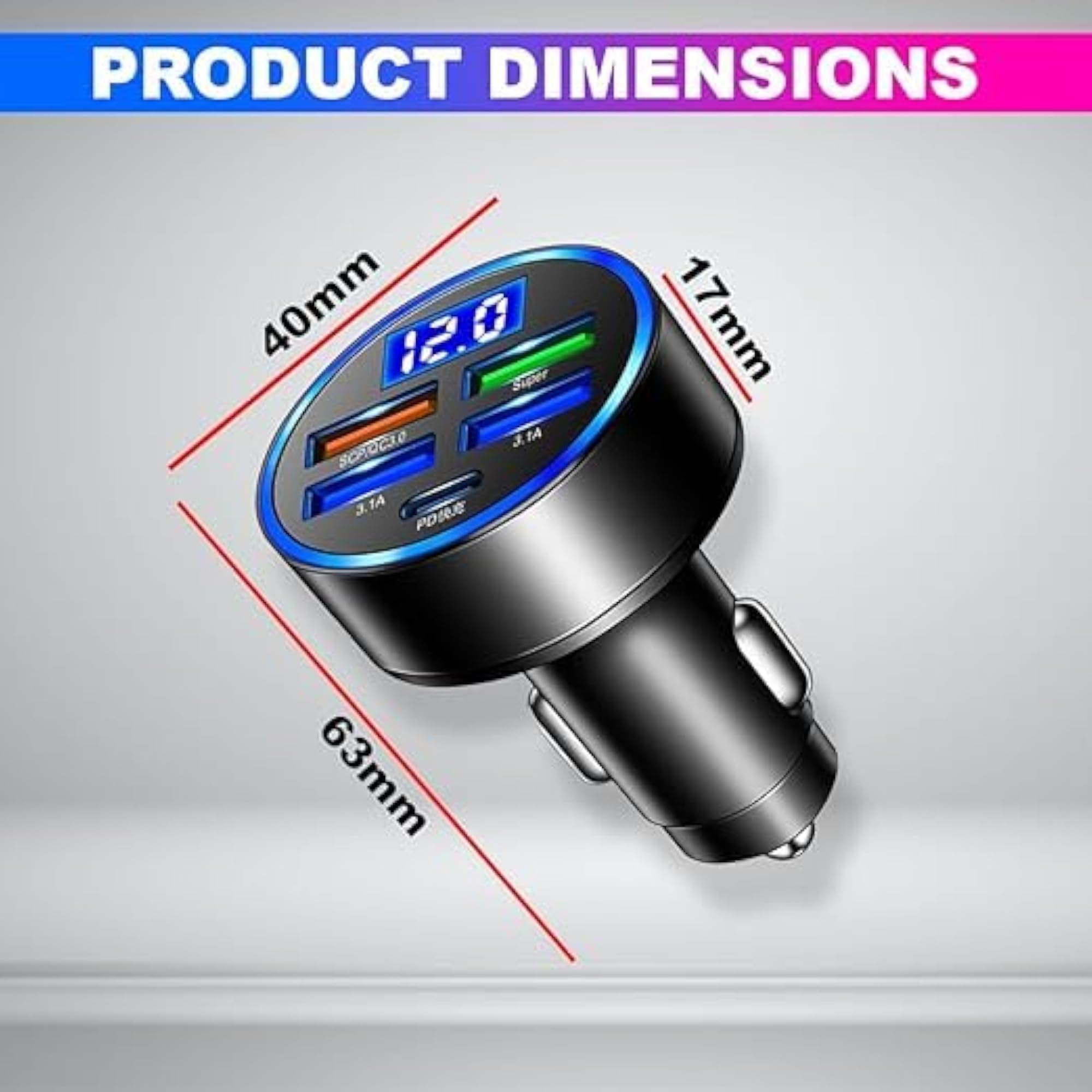Universal 5-Port QC 3.0 Car Fast Charger