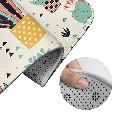 DIRYKILP Badematte + Konturmatte + Toilettendeckelbezug, niedlicher Kaktus 3 Stück Badematte Set, mit rutschfester Klebeunterseite – Bild 6