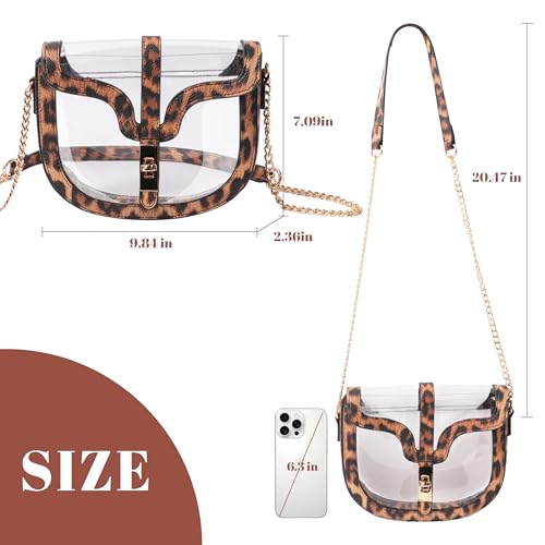 Clear Crossbody Bag for Women Stadium Approved- Vegan Leather See-Through Purse with Zipper, Stylish PVC Studded Should Bag2