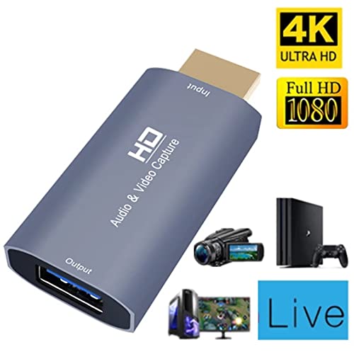 Image of Microware 4K Video Capture Card for HDMI-Compatible Male to USB Female Adapter 1080P Live Video Strea-ming Game Recorder (Model Z51 Capture Card)